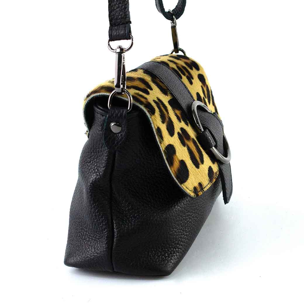 CARTERA DE CUERO HEBILLA 672 MUJER CEBRA LEOPARDO MAILEA - 4