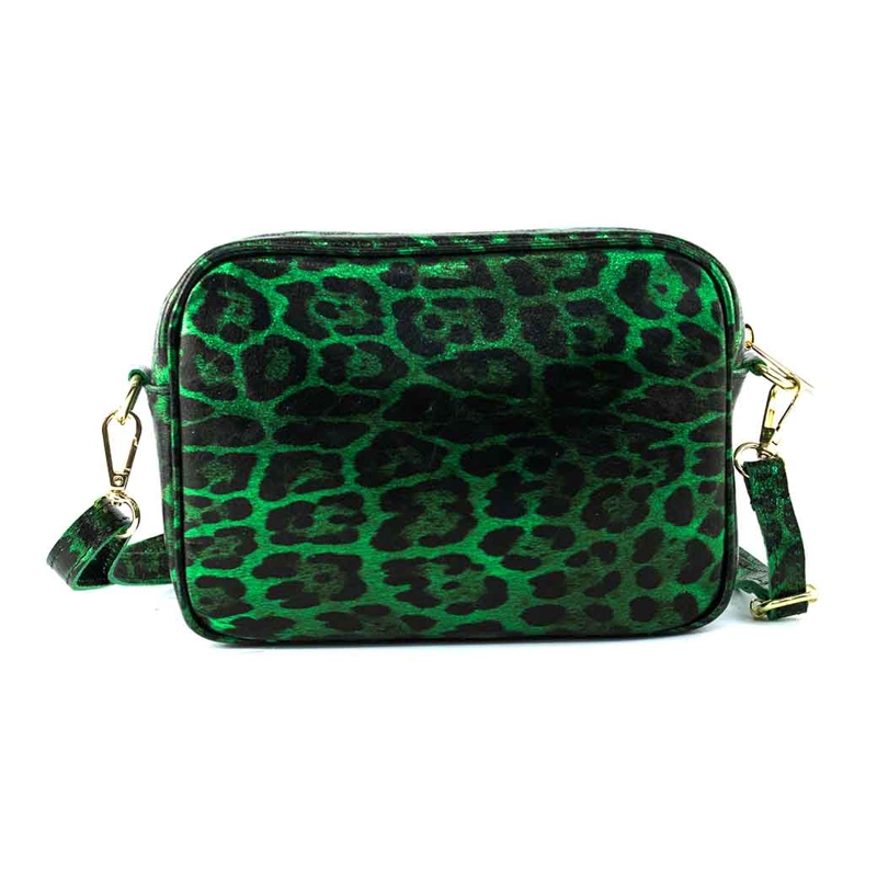 CARTERA CUERO BRILLO CIERRE 591 MUJER LEOPARDO VERDE MAILEA - 3