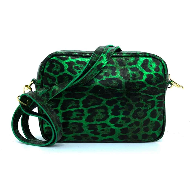 CARTERA CUERO BRILLO CIERRE 591 MUJER LEOPARDO VERDE MAILEA - 4