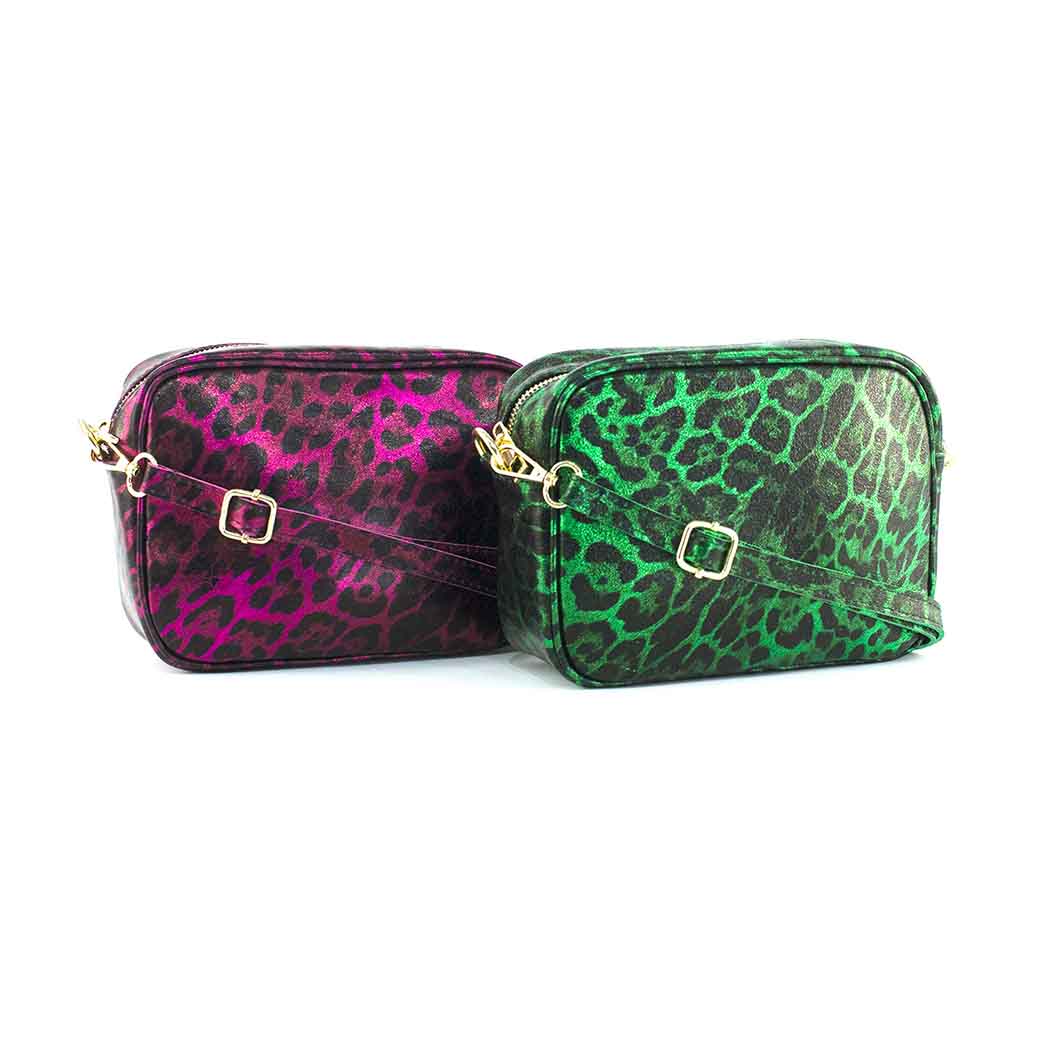 CARTERA CUERO BRILLO CIERRE 591 MUJER LEOPARDO VERDE MAILEA - 6