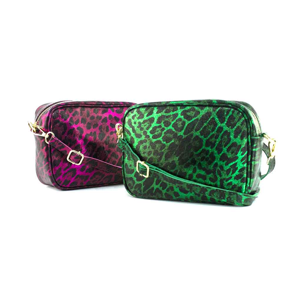 CARTERA CUERO BRILLO CIERRE 591 MUJER LEOPARDO VERDE MAILEA - 7