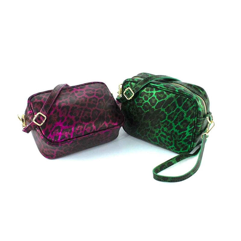 CARTERA CUERO BRILLO CIERRE 591 MUJER LEOPARDO VERDE MAILEA - 8