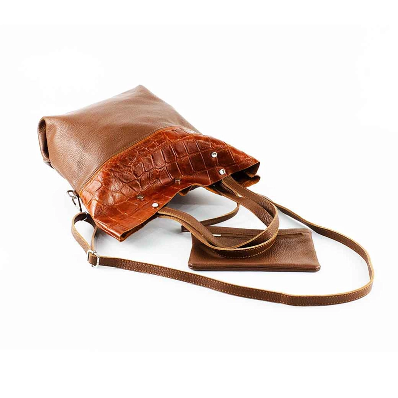 CARTERA DE CUERO COCO BROCHE 743 MUJER TAUPE MAILEA - 4
