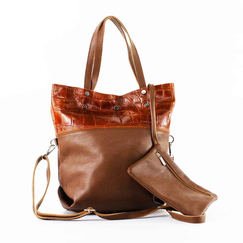 CARTERA DE CUERO COCO BROCHE 743 MUJER TAUPE MAILEA - 5