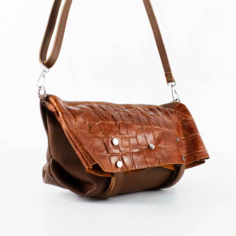 CARTERA DE CUERO COCO BROCHE 743 MUJER TAUPE MAILEA - 6