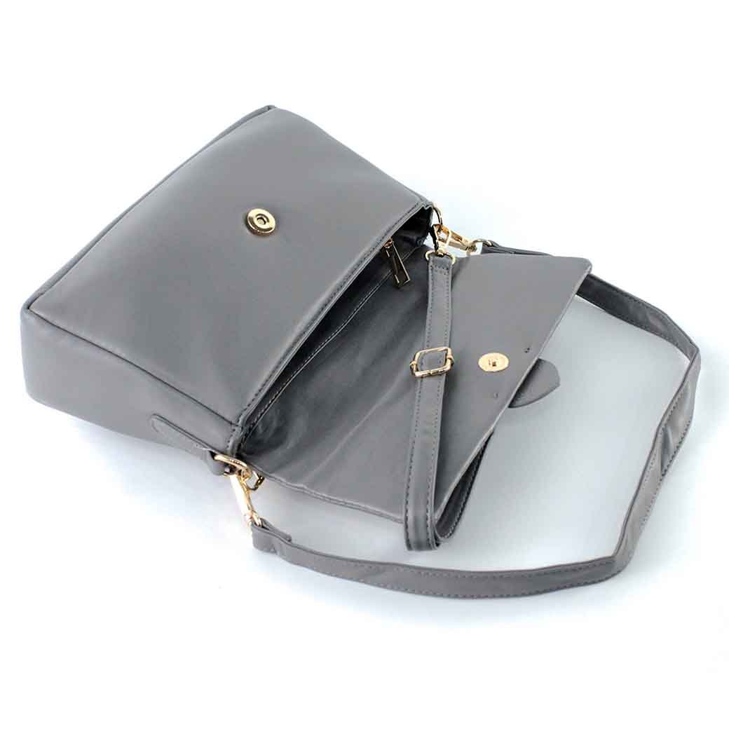 CARTERA ECOCUERO LISA 639 MUJER GRIS MAILEA - 4