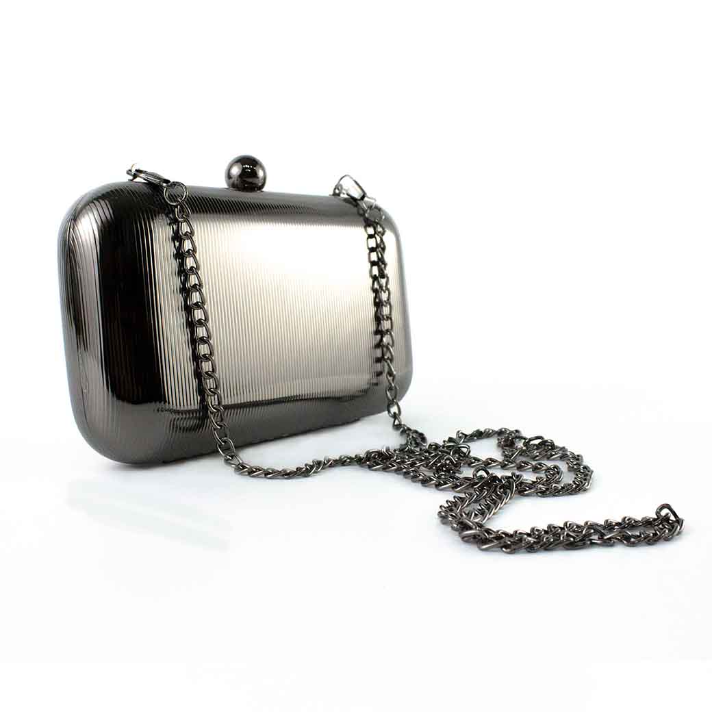 CARTERA METALIZADA DE NOCHE RIGIDA 867 MUJER NEGRO MAILEA - 4