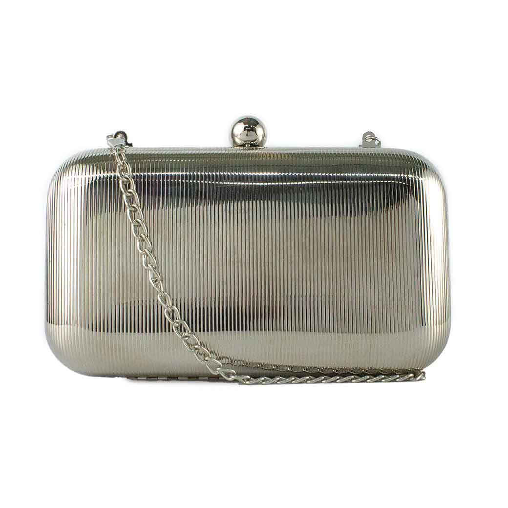 CARTERA METALIZADA DE NOCHE RIGIDA 867 MUJER PLATEADO MAILEA - 1