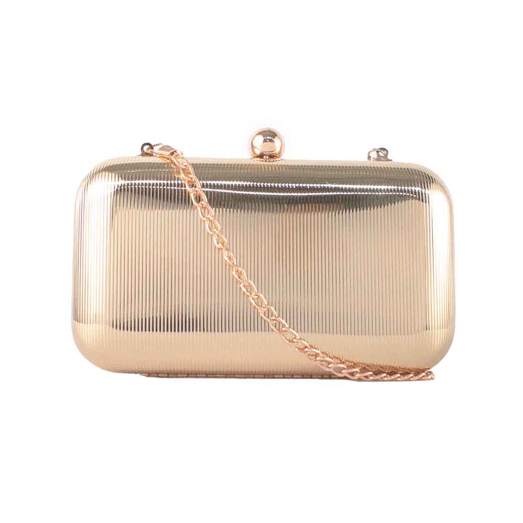 CARTERA METALIZADA DE NOCHE RIGIDA 867 MUJER CHAMPAGNE MAILEA
