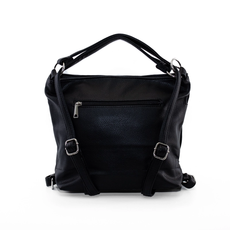 BANDOLERA MOCHILA CON 2 CIERRES NEGRO - 3