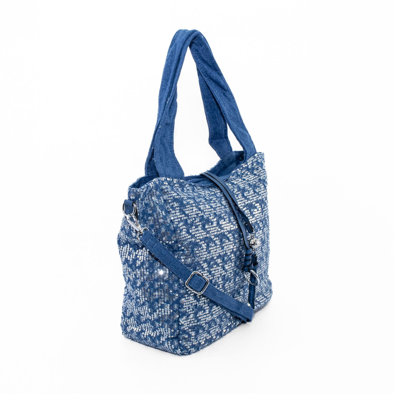 CARTERA JASPEADA CON 2 MANILLAS AZUL CLARO - 2