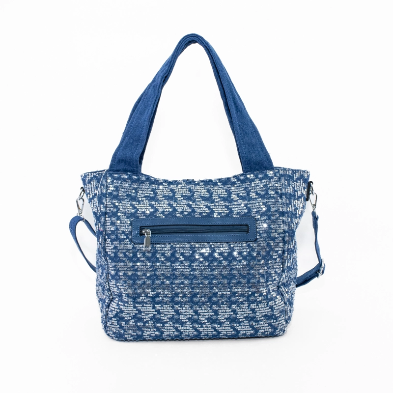 CARTERA JASPEADA CON 2 MANILLAS AZUL CLARO - 3