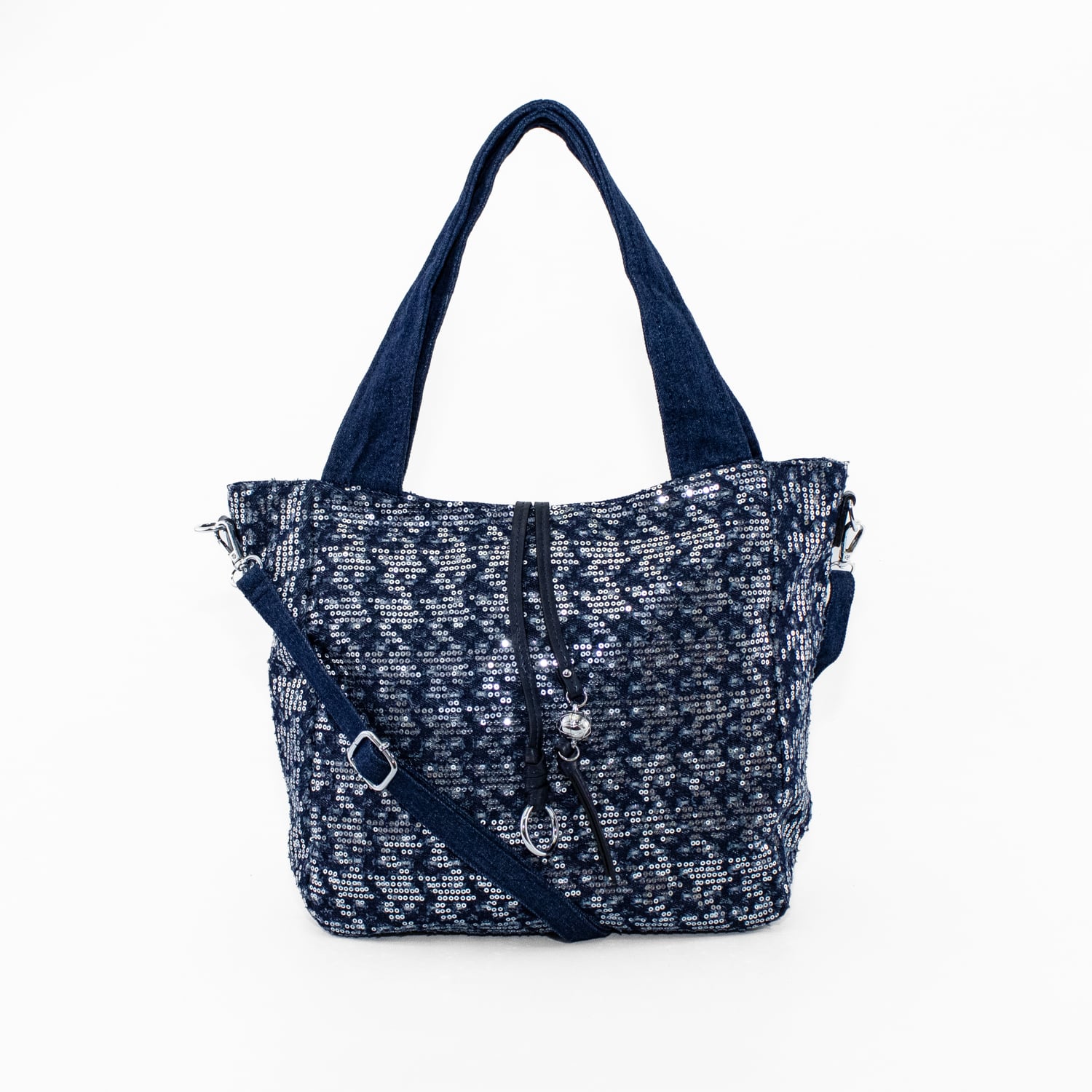 CARTERA JASPEADA CON 2 MANILLAS AZUL OSCURO - 1
