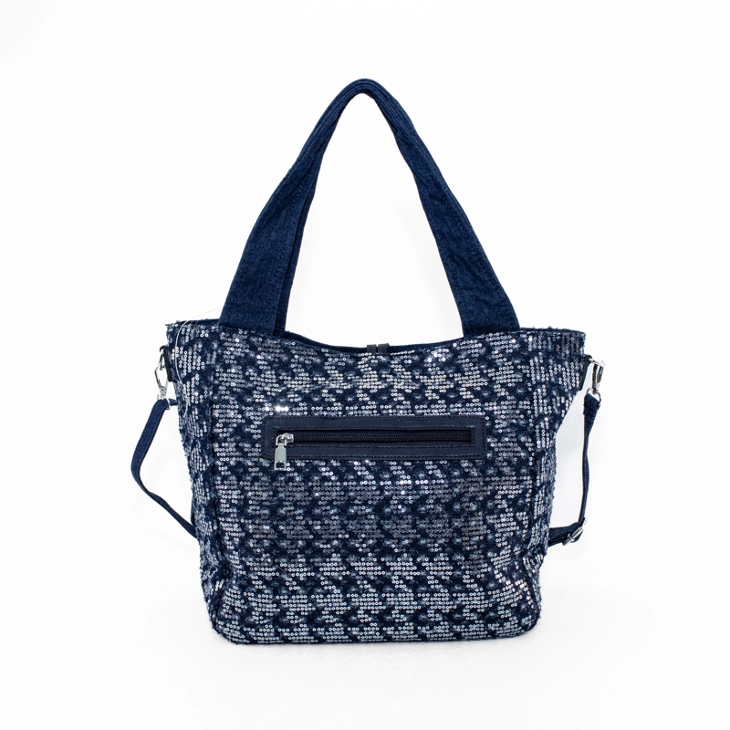 CARTERA JASPEADA CON 2 MANILLAS AZUL OSCURO - 3