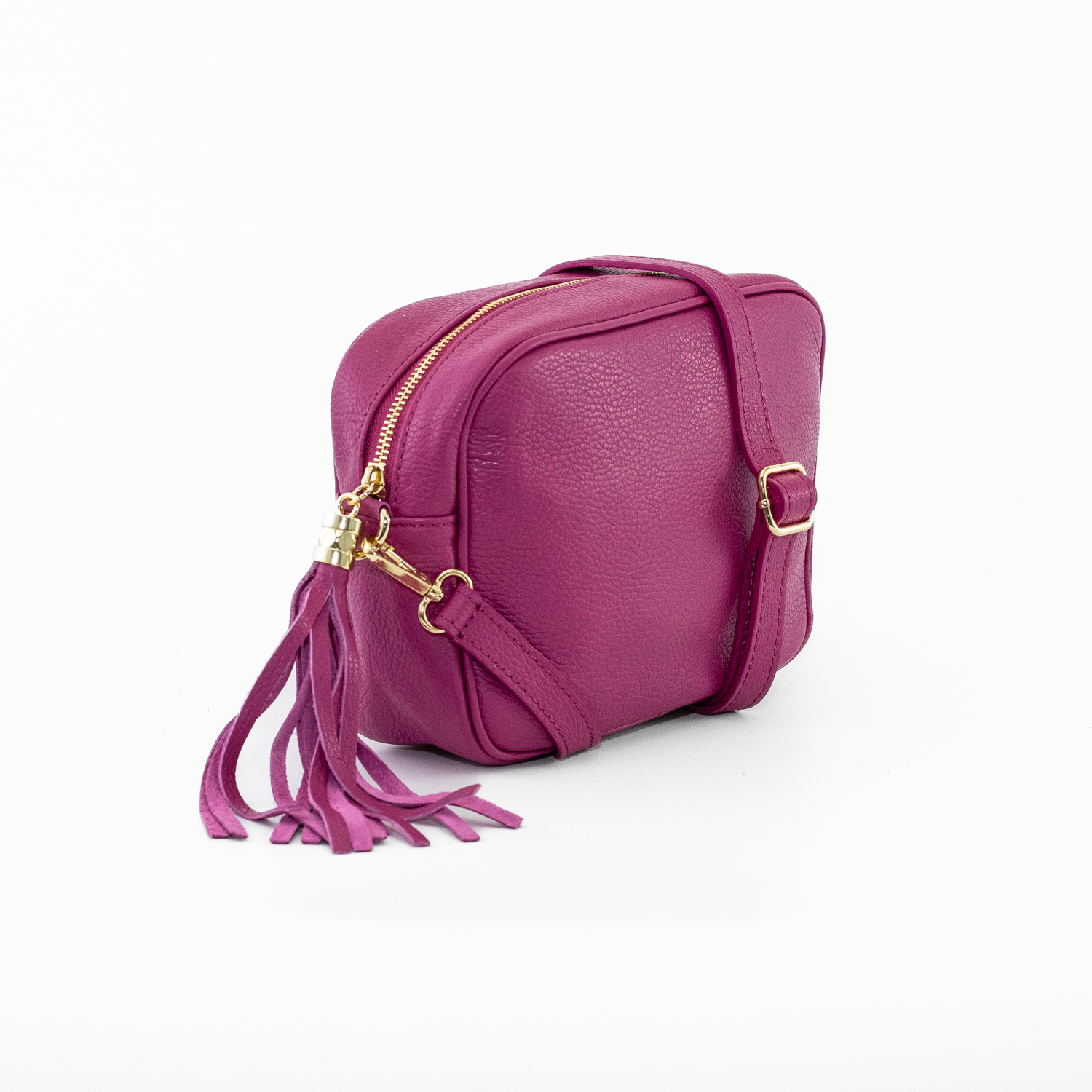 CARTERA CUERO RECTANGULAR LISA FUSCIA - 2