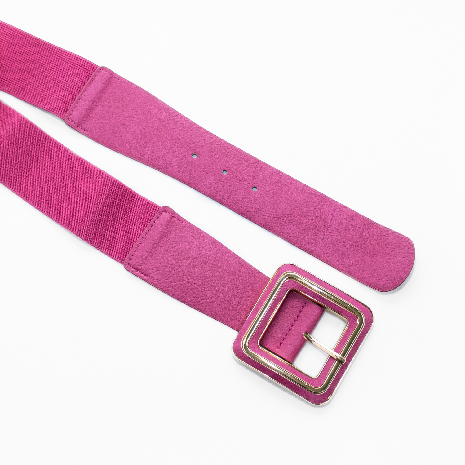 CINTURON ELASTICO HEBILLA CUADRADA C/METAL FUSCIA MAILEA - 3