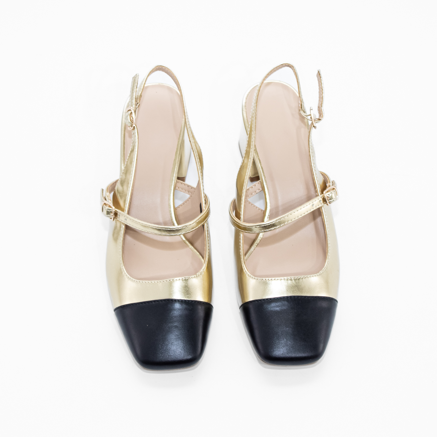 STILETTO ABIERTO HEBILLA LATERAL ORO MAILEA - 5