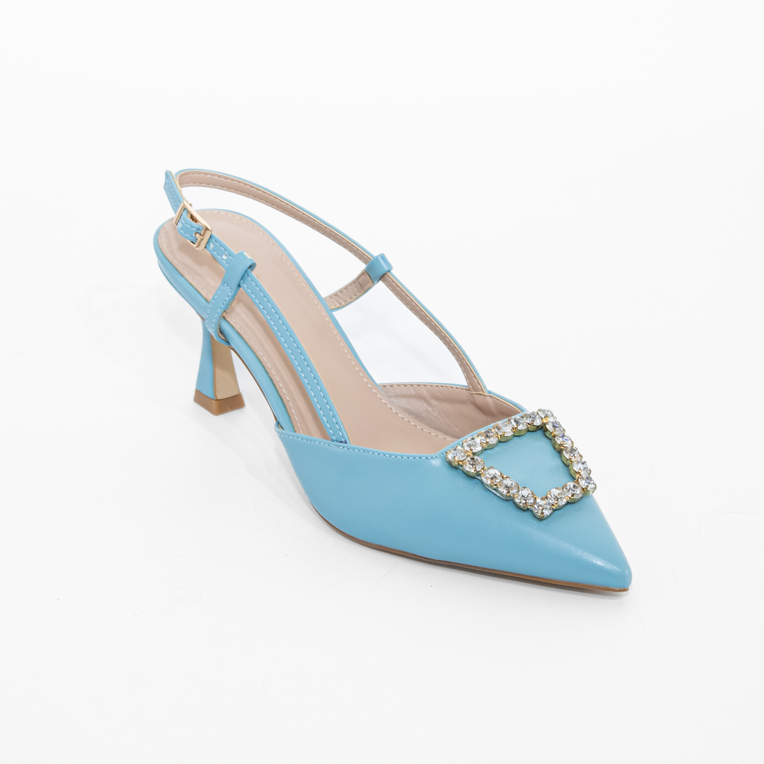 STILETTO ABIERTO LISO C/ STRASS CELESTE MAILEA - 2