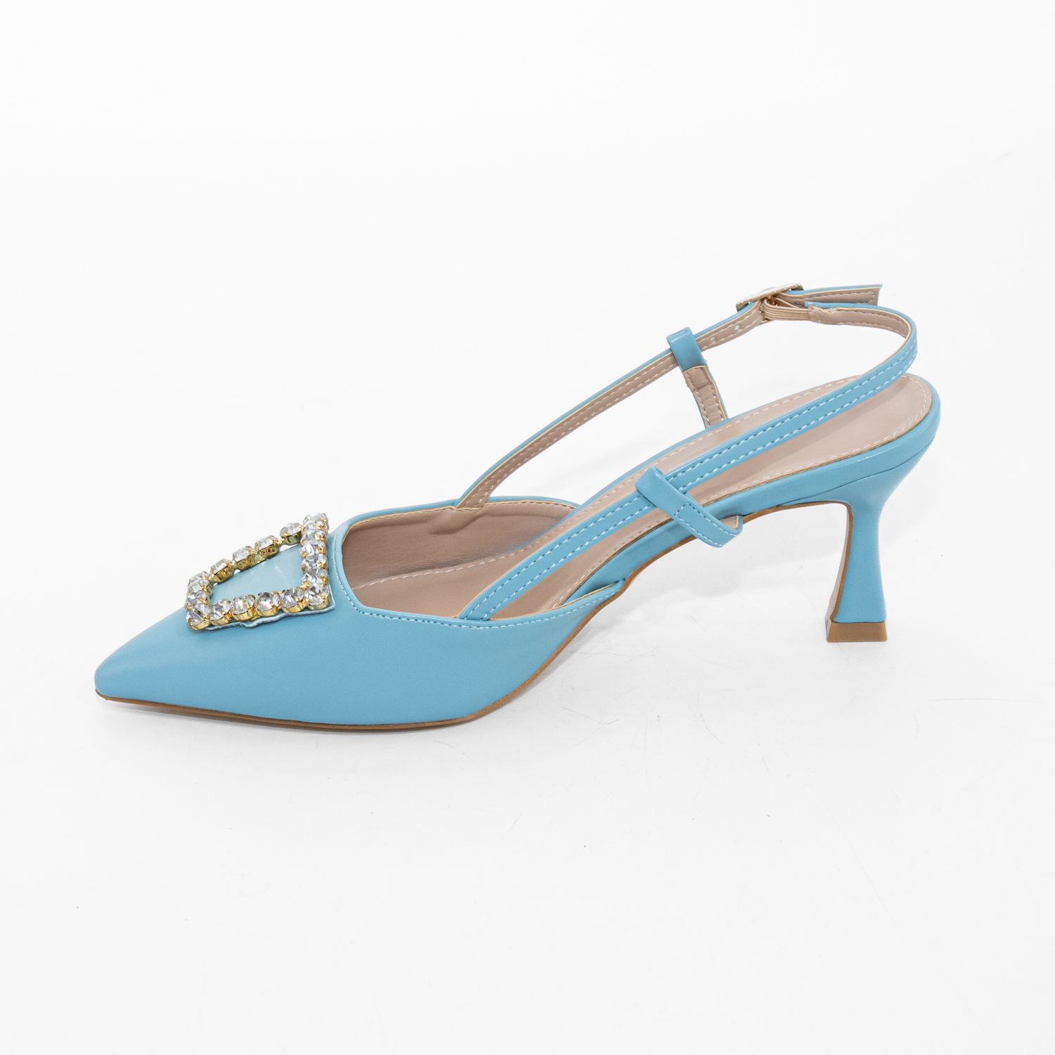 STILETTO ABIERTO LISO C/ STRASS CELESTE MAILEA - 3