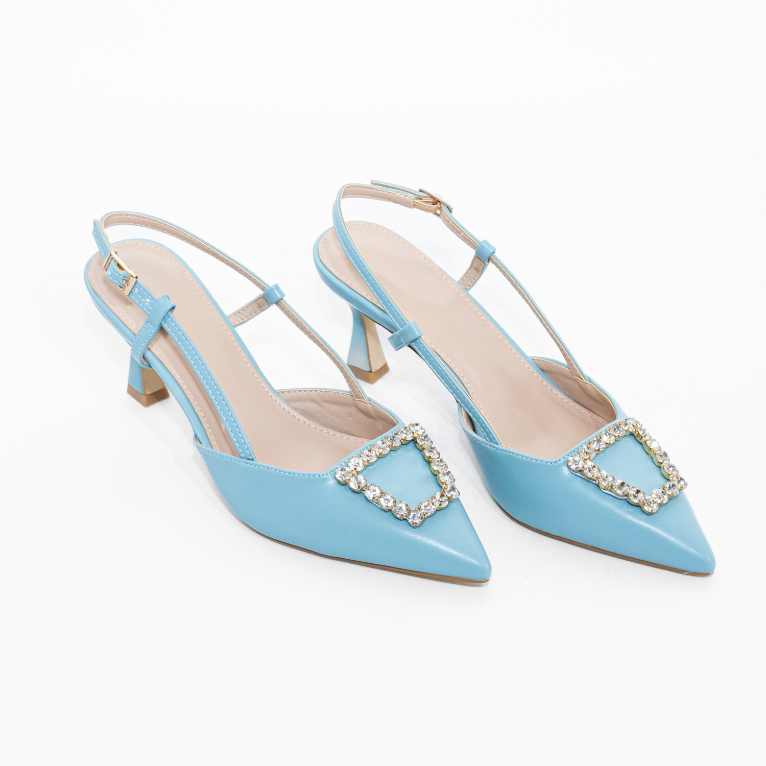 STILETTO ABIERTO LISO C/ STRASS CELESTE MAILEA - 4
