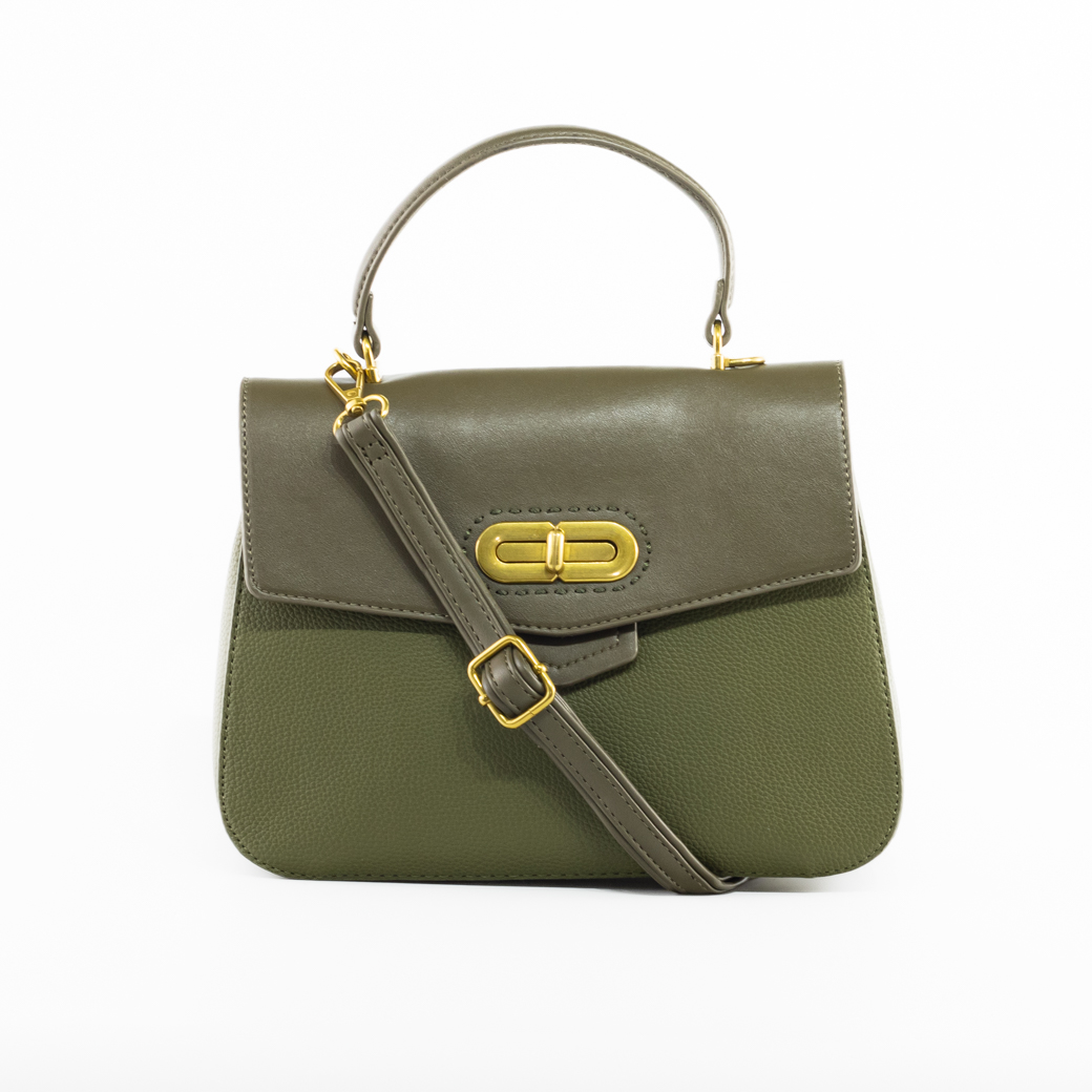 CARTERA RIGIDA CERROJO OVALADO KHAKI - 1