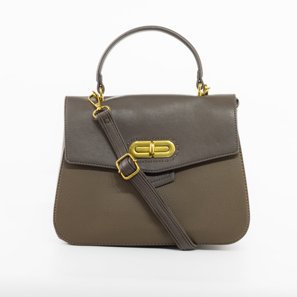CARTERA RIGIDA CERROJO OVALADO KHAKI - 1