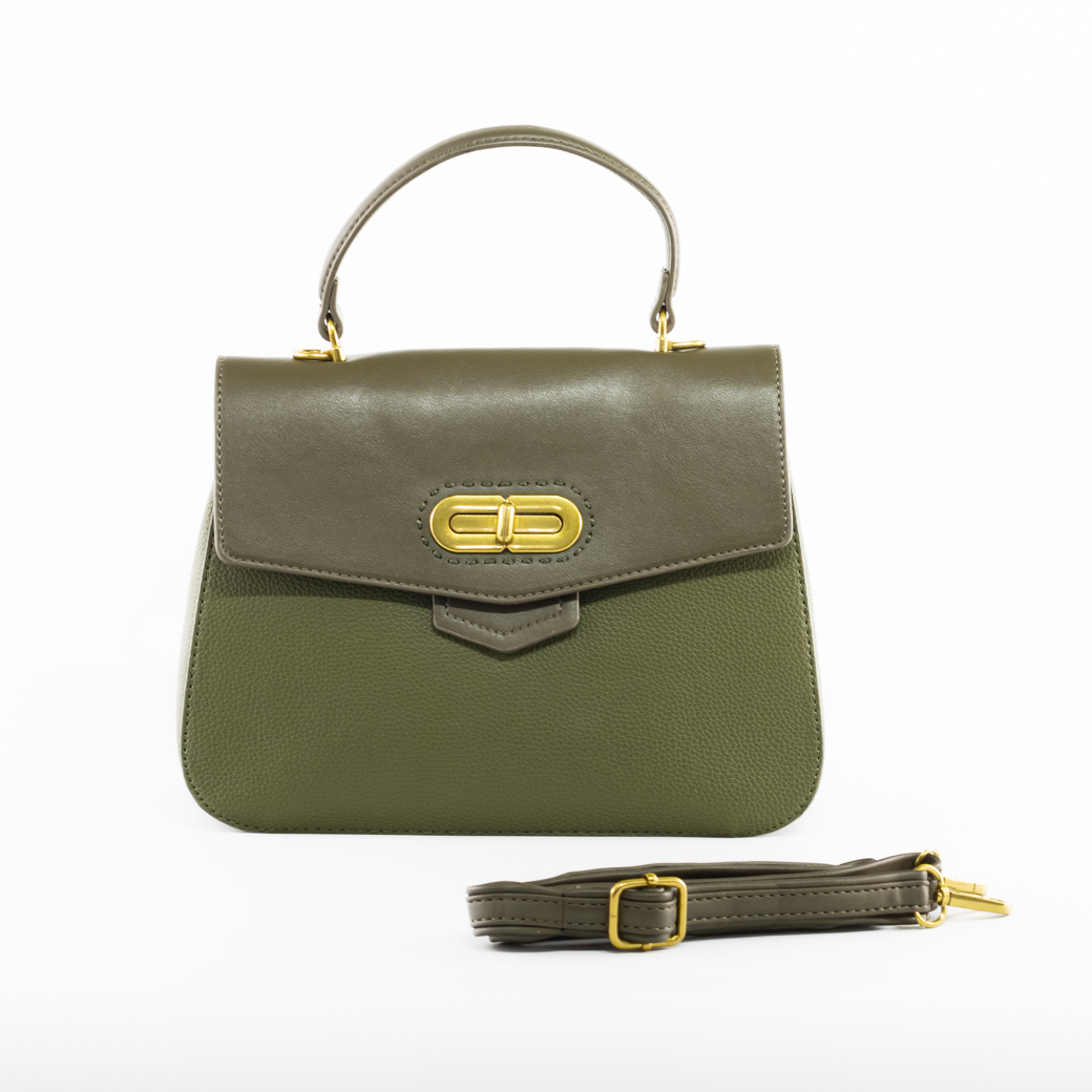 CARTERA RIGIDA CERROJO OVALADO KHAKI - 2