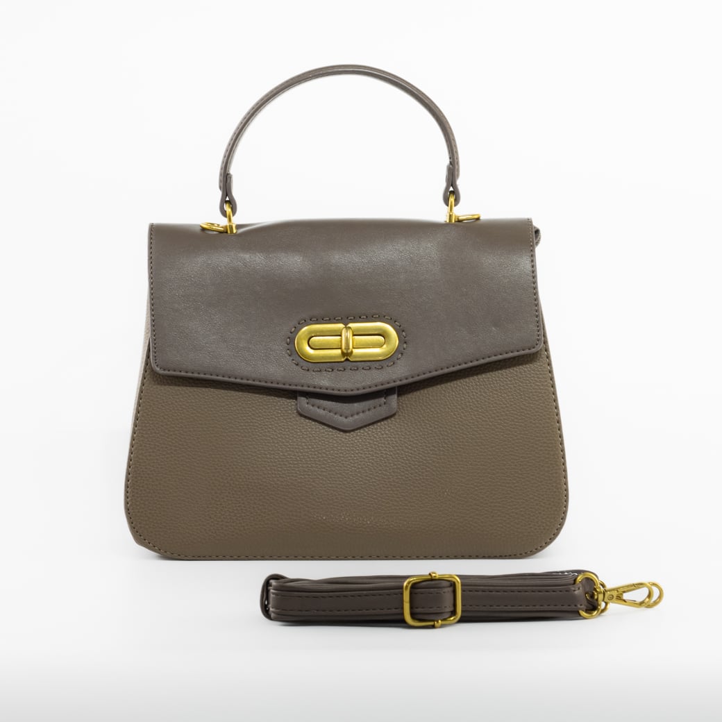 CARTERA RIGIDA CERROJO OVALADO KHAKI - 2