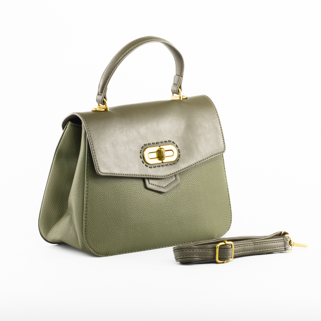 CARTERA RIGIDA CERROJO OVALADO KHAKI - 3