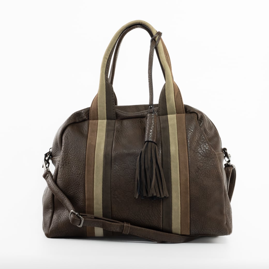 CARTERA C/ FRANJAS 3 COLORES GRIS - 1
