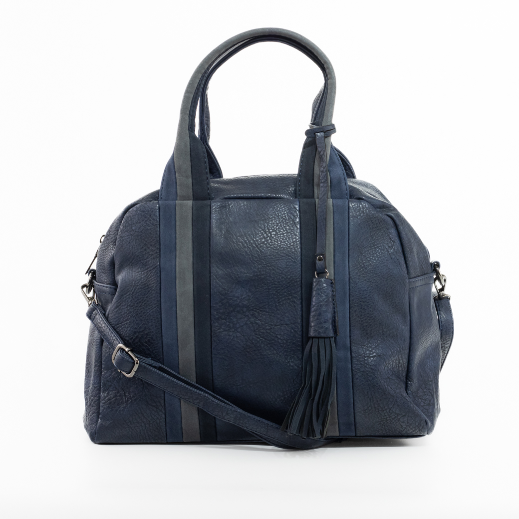 CARTERA C/ FRANJAS 3 COLORES GRIS - 1