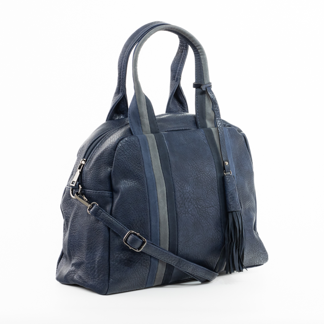 CARTERA C/ FRANJAS 3 COLORES GRIS - 2