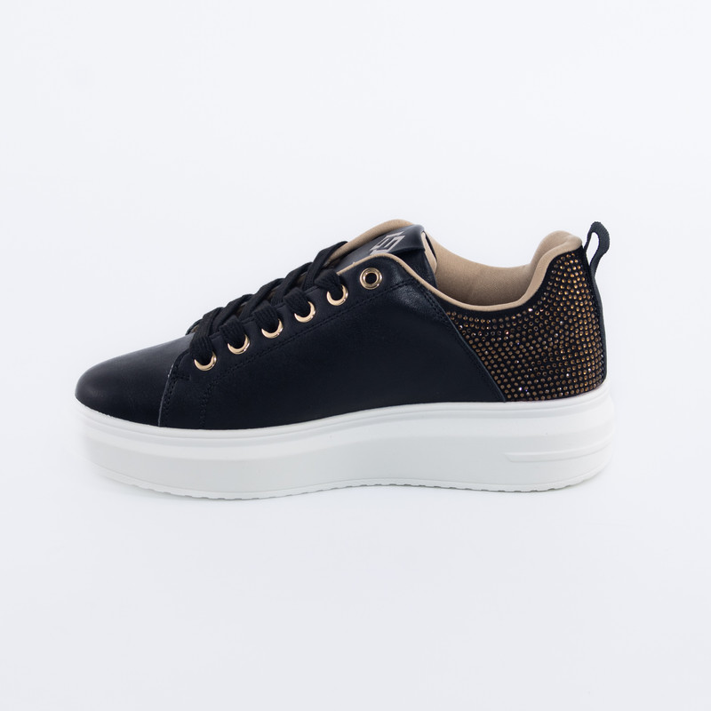 ZAPATILLAS ECOCUERO BRILLANTE NEGRO MAILEA - 3