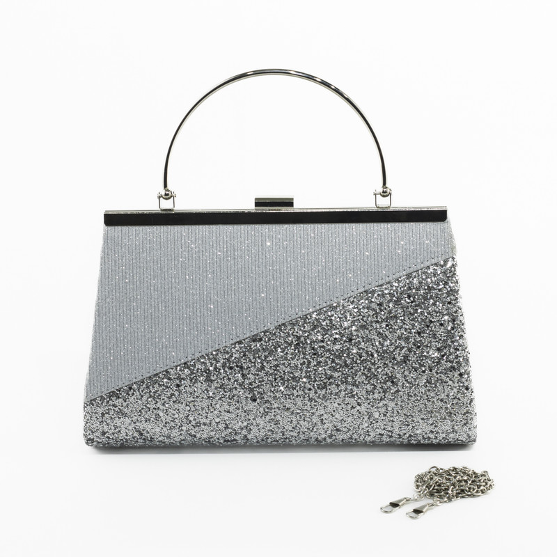 CARTERA DE NOCHE BIMATERIAL TELA BRILLANTE MAILEA - 1