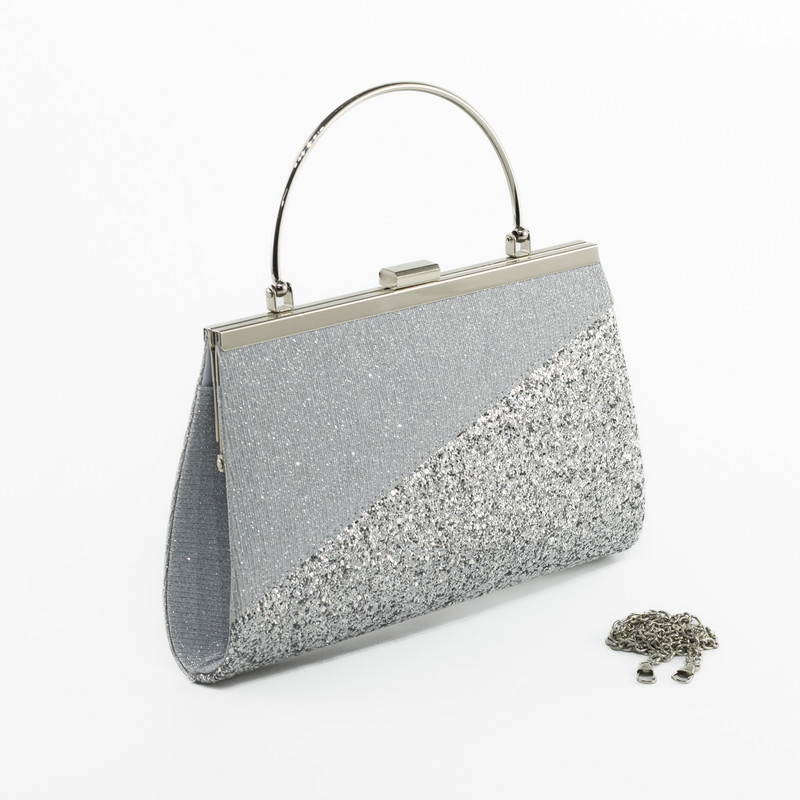 CARTERA DE NOCHE BIMATERIAL TELA BRILLANTE MAILEA - 2