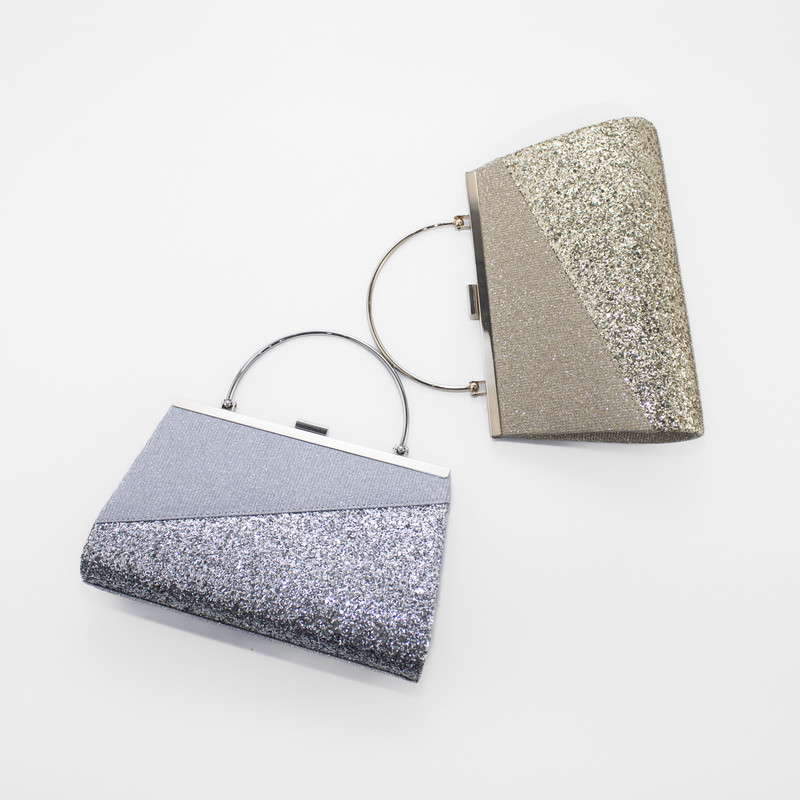 CARTERA DE NOCHE BIMATERIAL TELA BRILLANTE MAILEA - 4