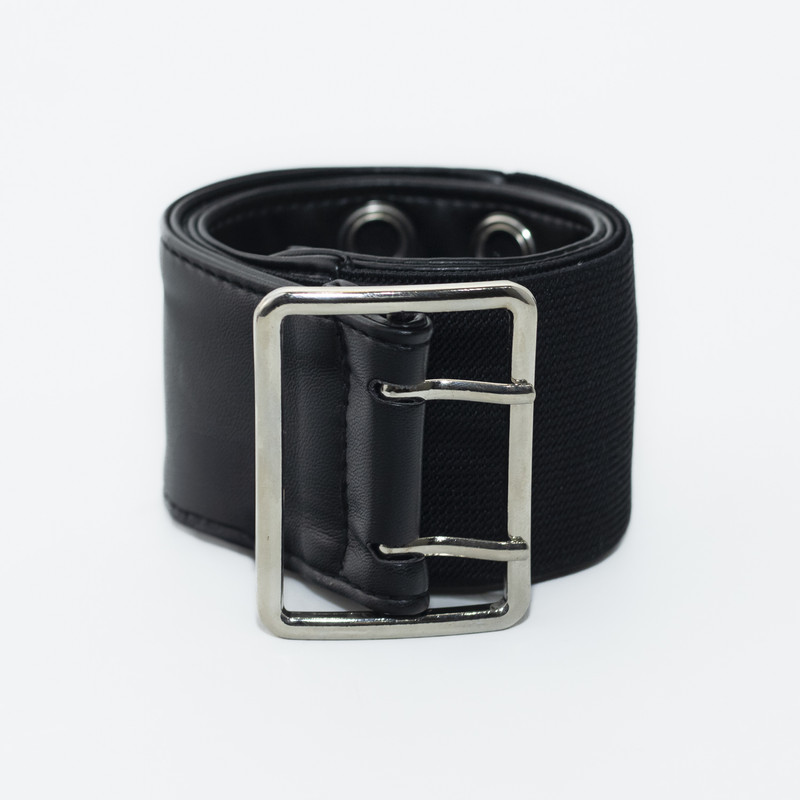 CINTURON ELASTICO DOBLE GETILLOS NEGRO - 1