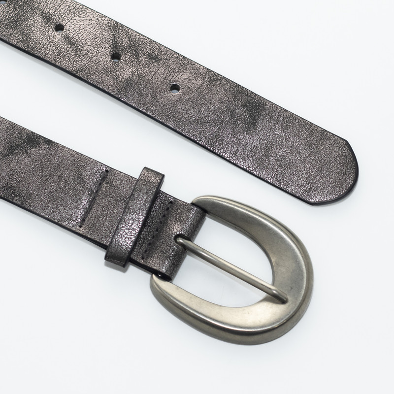 CINTURON RECTO PIRAMIDES METAL ASFALTO - 2