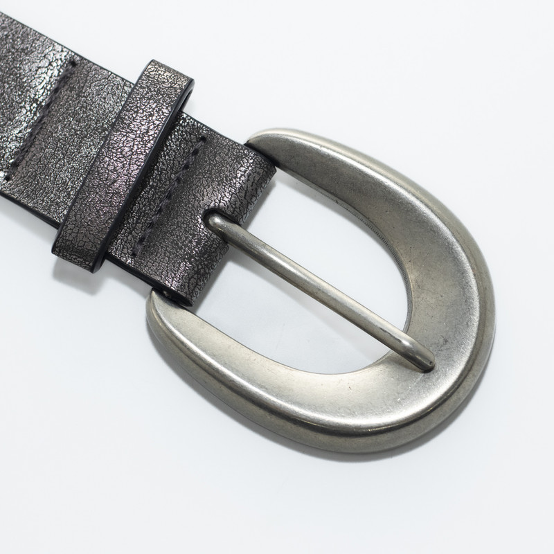 CINTURON RECTO PIRAMIDES METAL ASFALTO - 3