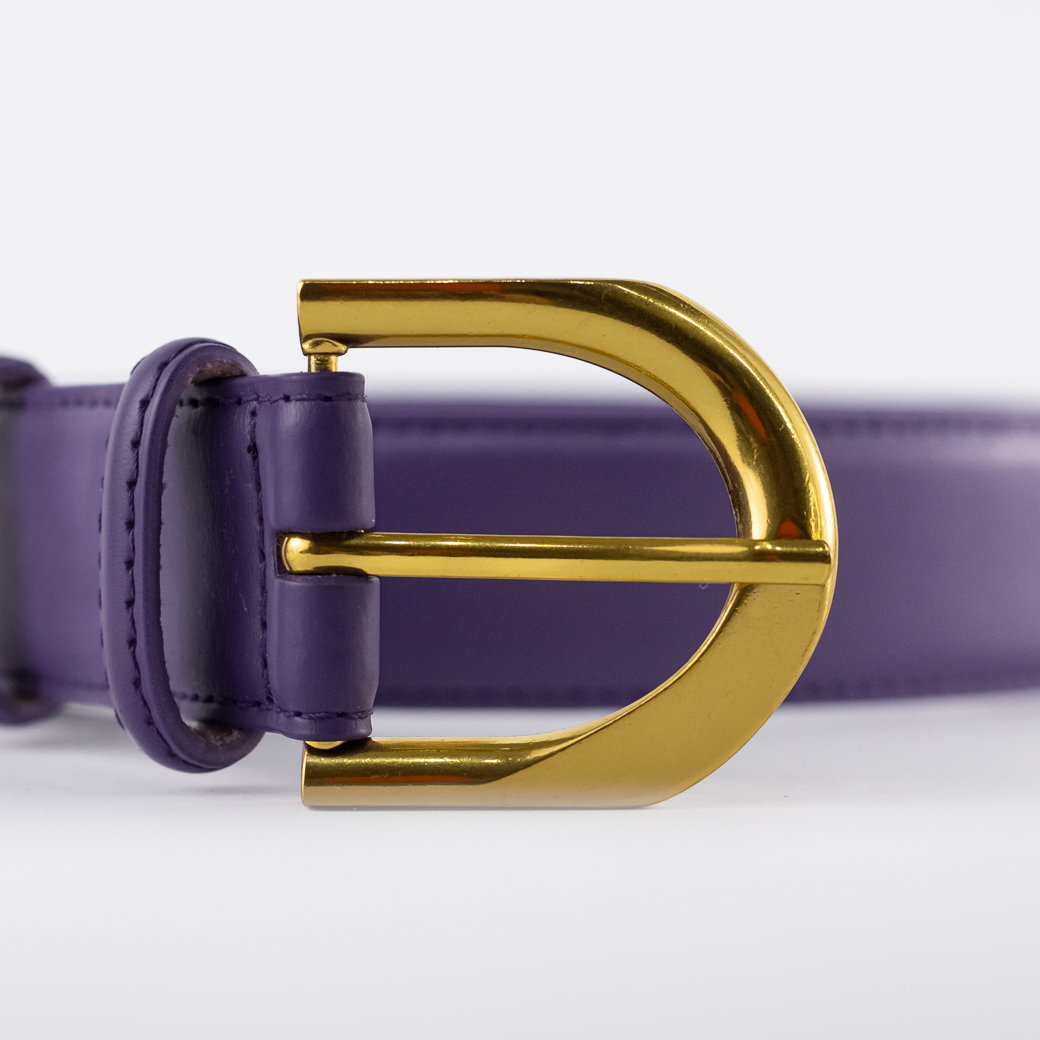 CINTURON CUERO CLASICO PASADOR METAL MUJER MORADO MAILEA - 2