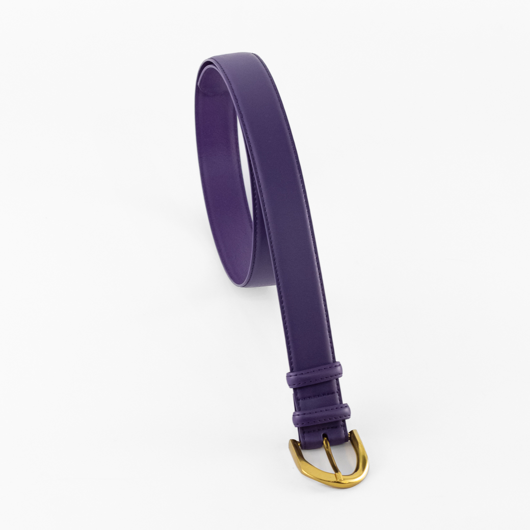 CINTURON CUERO CLASICO PASADOR METAL MUJER MORADO MAILEA - 4