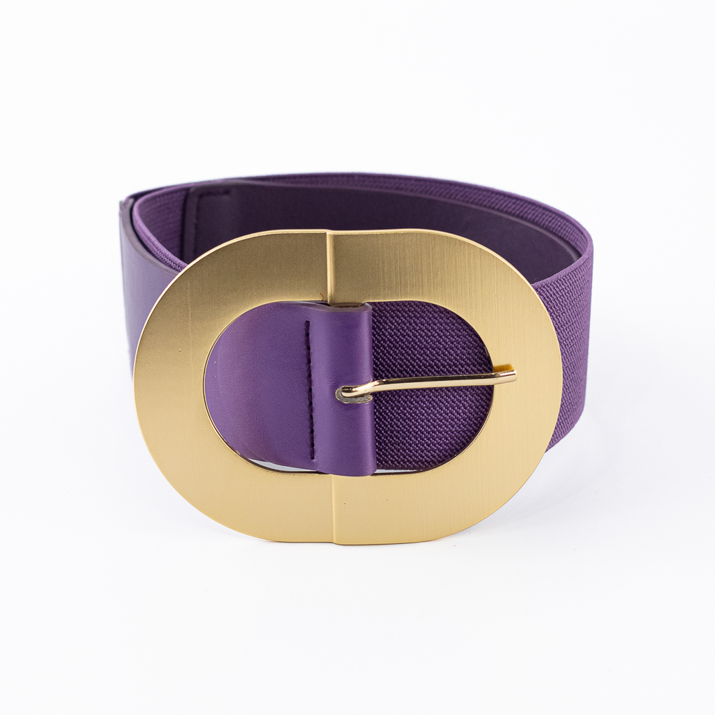 CINTURON ELASTICO HEBILLA METAL MUJER MORADO MAILEA - 1