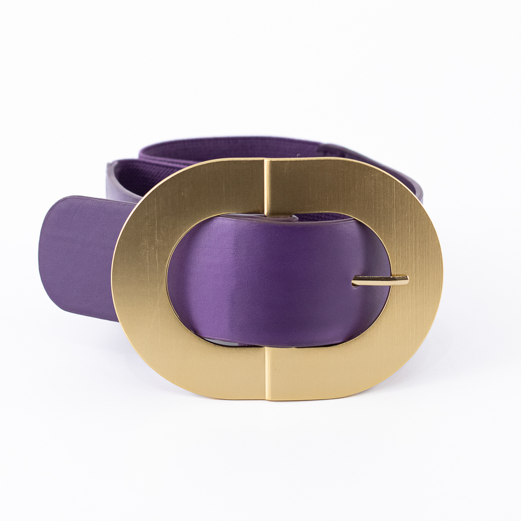 CINTURON ELASTICO HEBILLA METAL MUJER MORADO MAILEA - 2