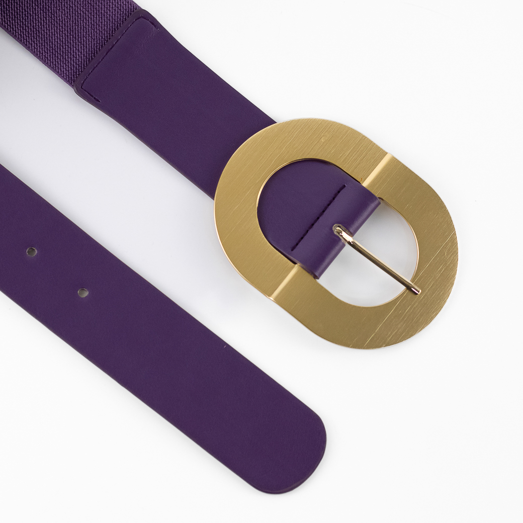 CINTURON ELASTICO HEBILLA METAL MUJER MORADO MAILEA - 3
