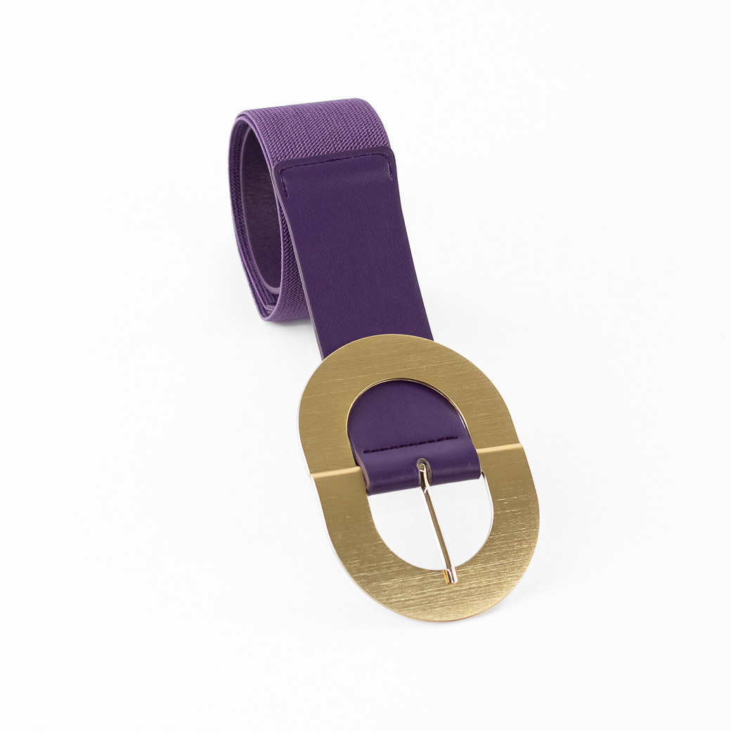 CINTURON ELASTICO HEBILLA METAL MUJER MORADO MAILEA - 4