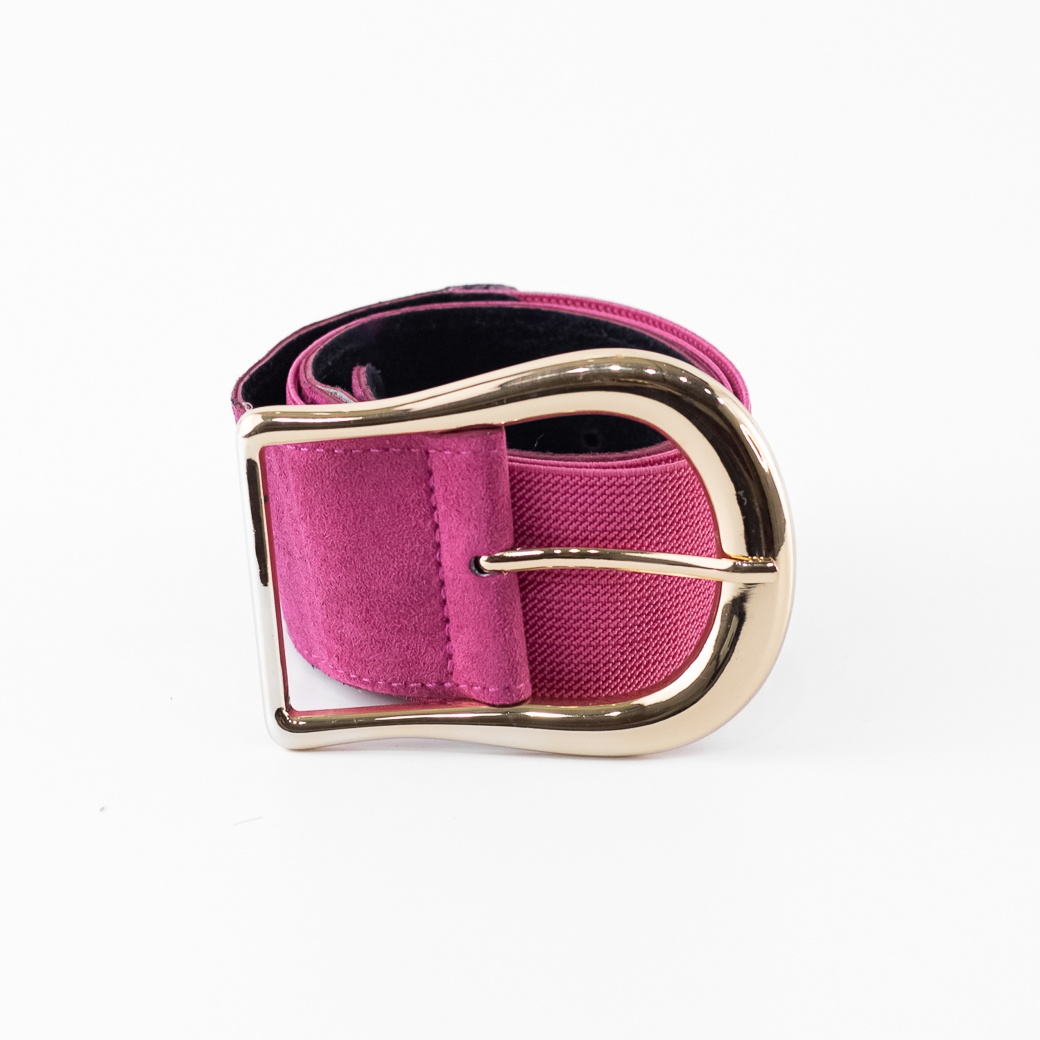 CINTURON ELASTICO GAMUZA HEBILLA METAL MUJER FUCSIA MAILEA - 1