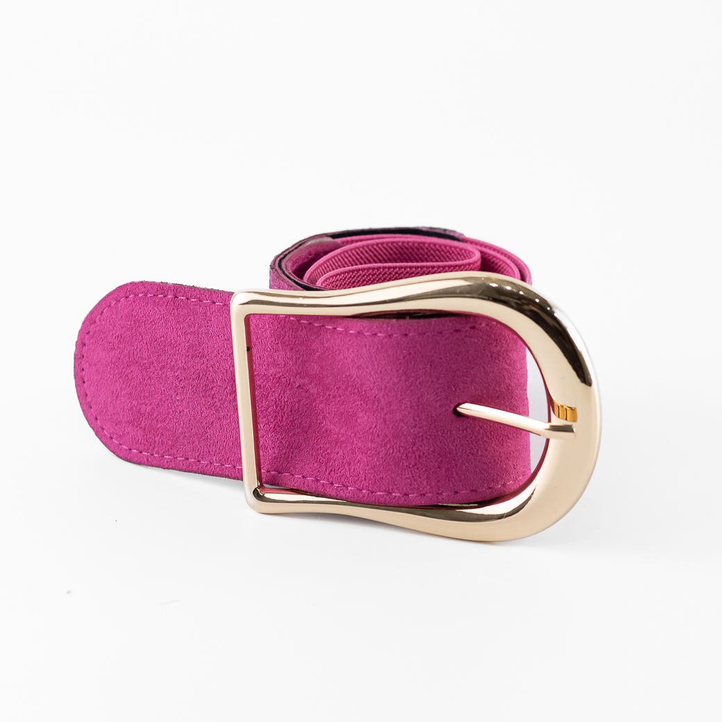 CINTURON ELASTICO GAMUZA HEBILLA METAL MUJER FUCSIA MAILEA - 2