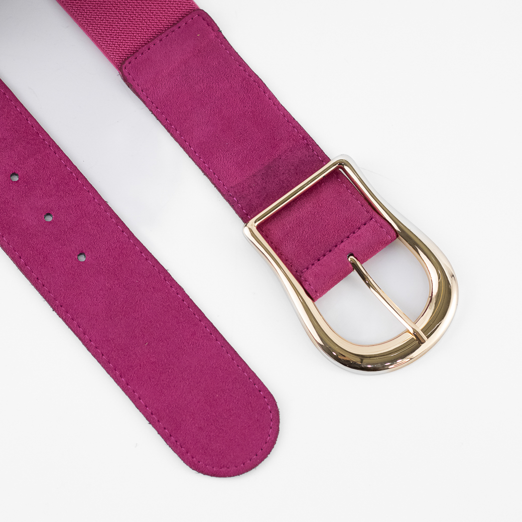 CINTURON ELASTICO GAMUZA HEBILLA METAL MUJER FUCSIA MAILEA - 3