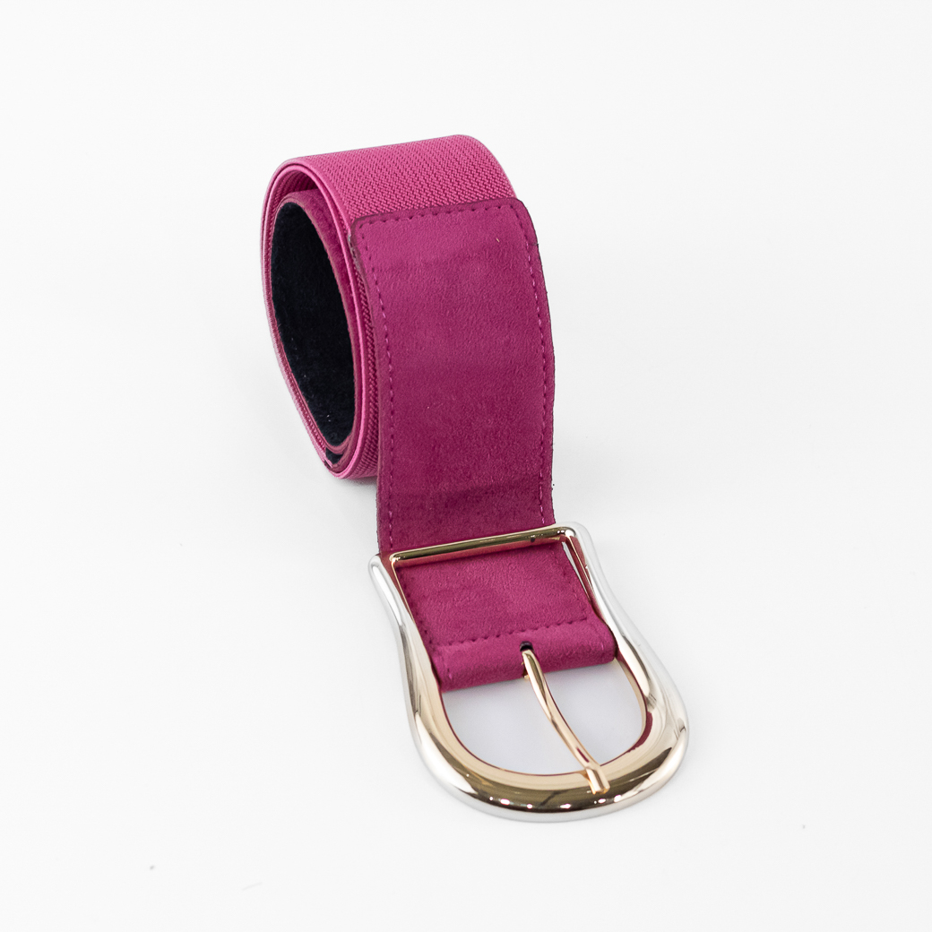 CINTURON ELASTICO GAMUZA HEBILLA METAL MUJER FUCSIA MAILEA - 4