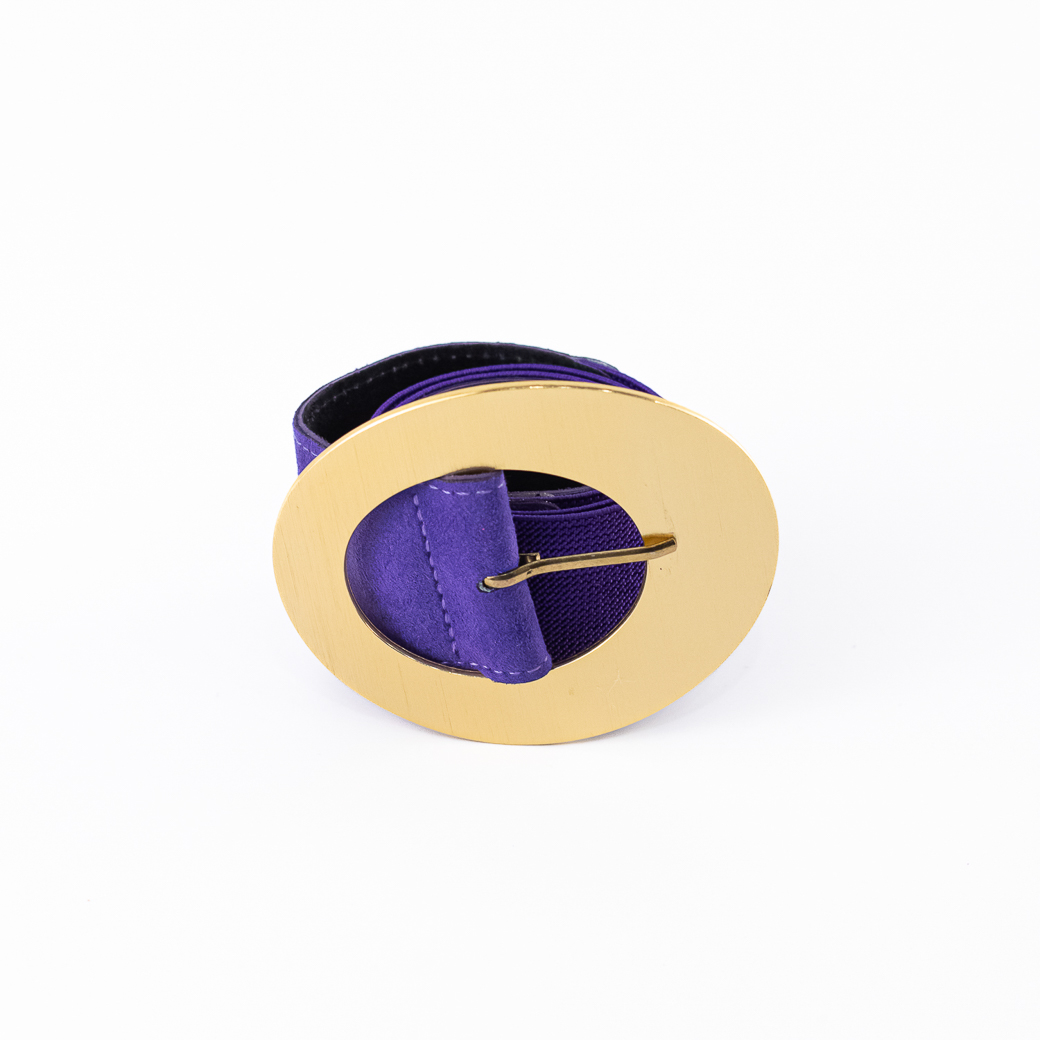 CINTURON ELASTICO GAMUZA HEBILLA METAL MUJER MORADO MAILEA - 1